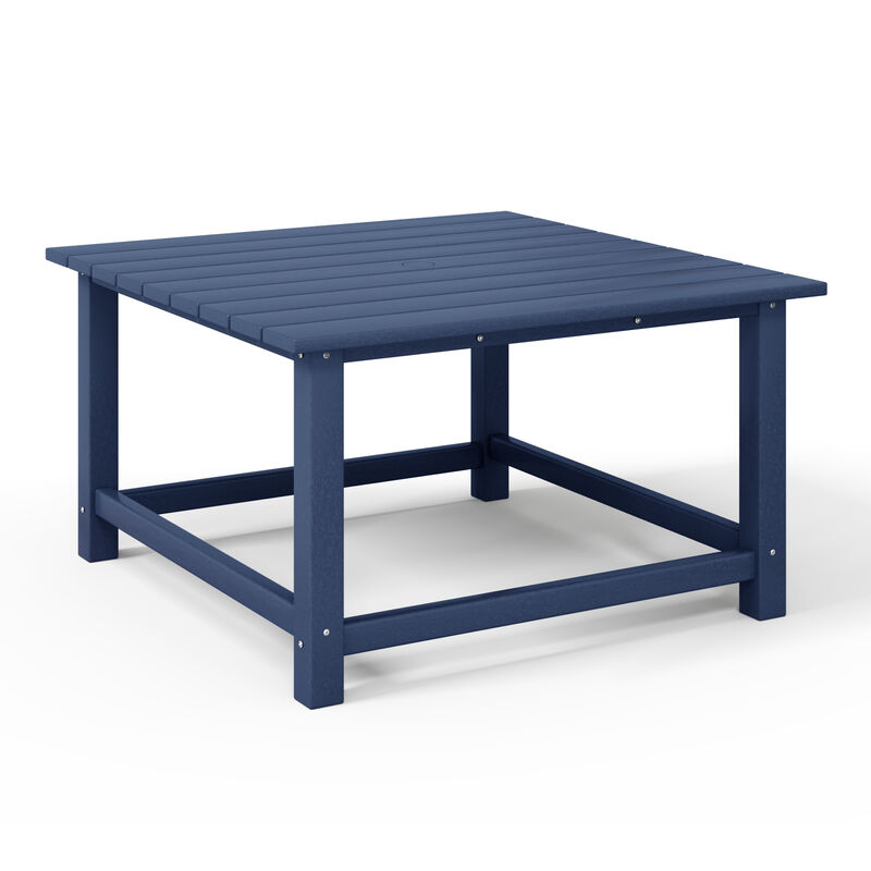 WestinTrends 5-Piece Outdoor Patio HDPE Adirondack Chair With Square Coffee Table Conversation Set