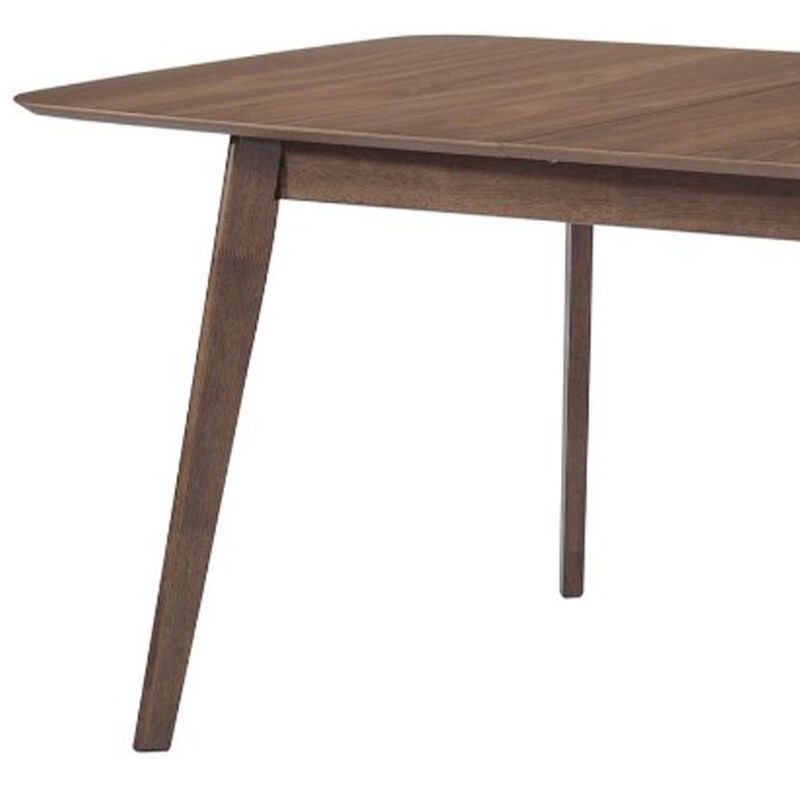 Rectanglular Wooden Dining Table With Round Corners, Walnut Brown image number 2