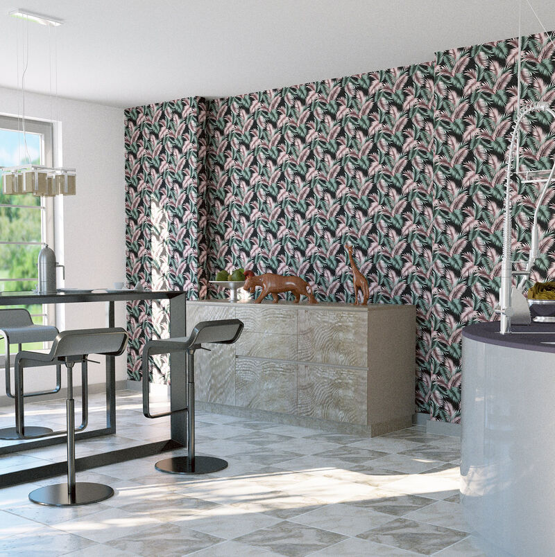 Eliza Sea Green Palm Fronds Wallpaper image number 5