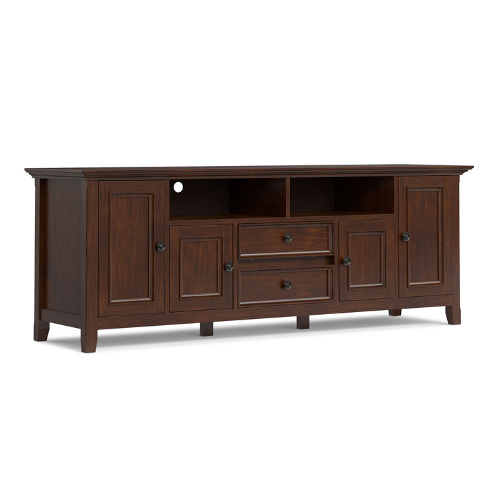 Amherst 72 inch Wide Solid Wood Transitional TV Stand in Russet Brown