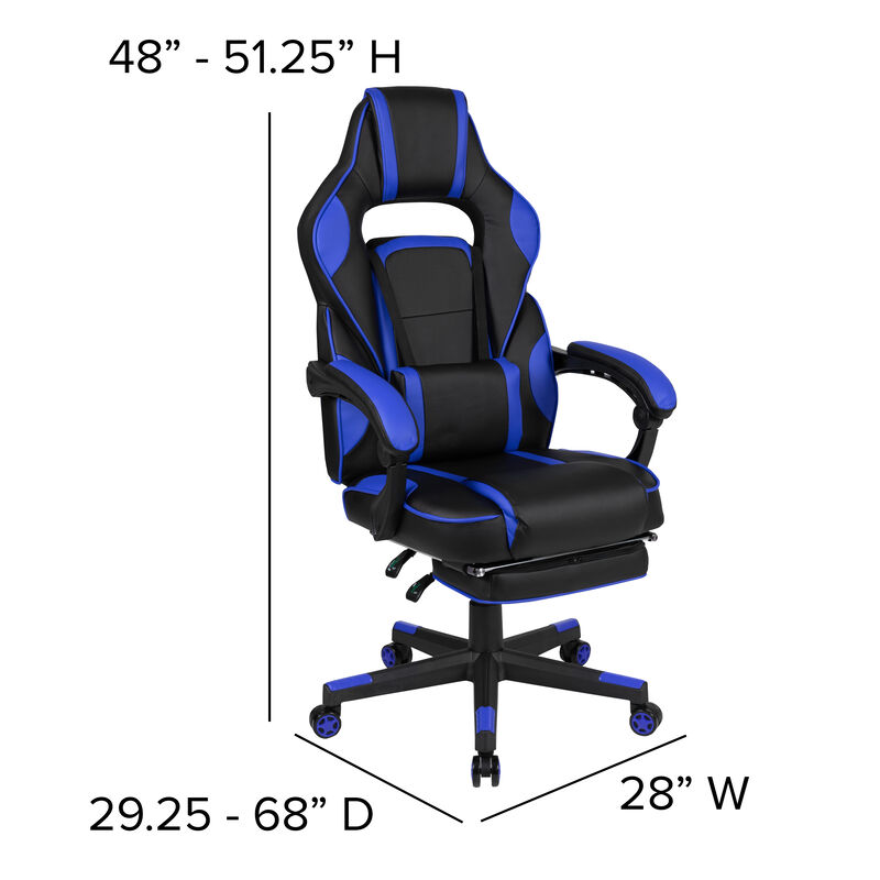 X40 Gaming Chair Racing Ergonomic Computer Chair with Fully Reclining Back/Arms, Slide-Out Footrest, Massaging Lumbar - / image number 4