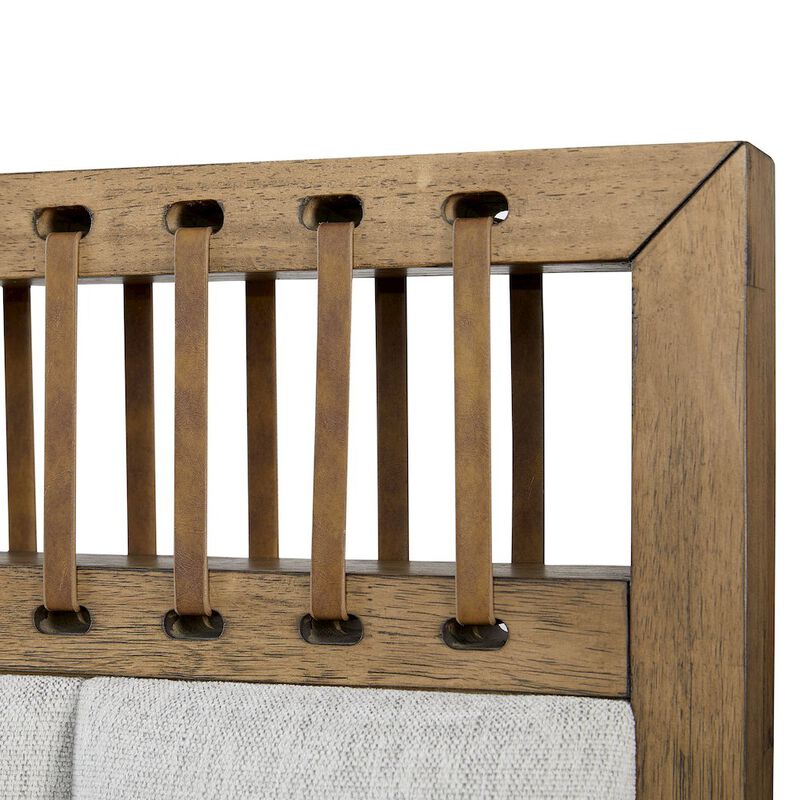 Aurora King Uph & Leather Panel Bed