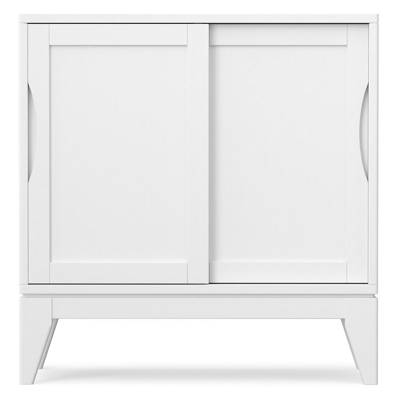 Harper 30 inch Wide Solid Hardwood Mid-Century Modern Low Storage Cabinet in White image number 3