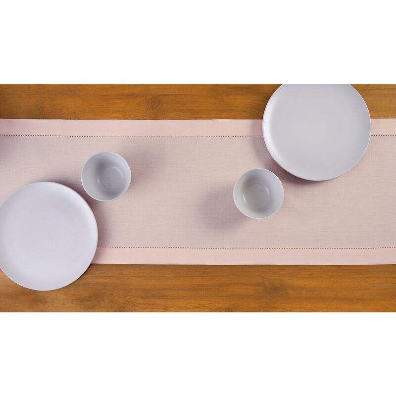 Solino Home Cotton Linen Hemstitch Table Runner &ndash; Handcrafted, Machine Washable, Perfect for Holiday and Everyday Dining