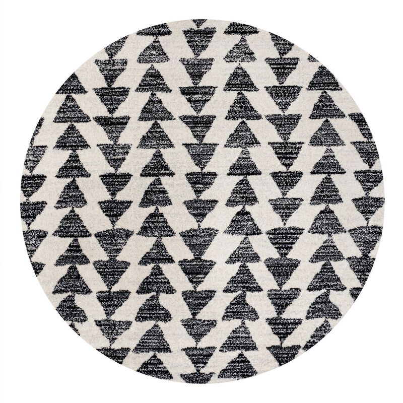 Aisha Moroccan Triangle Geometric  Black/Cream