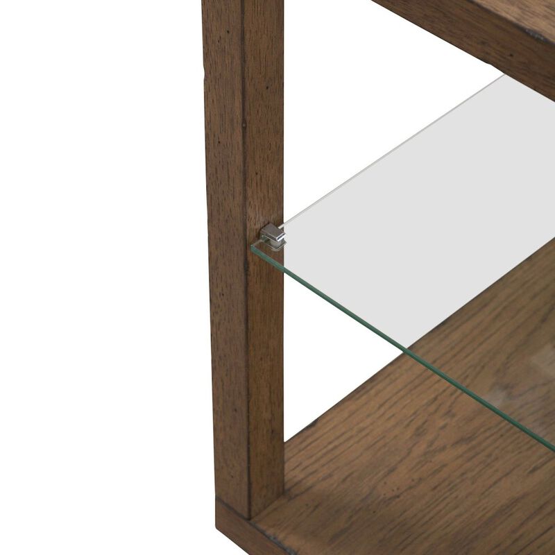 Liberty Furniture Bayhill Trellis End Table for Living Room - Honey w/ Black Metal Accents image number 6