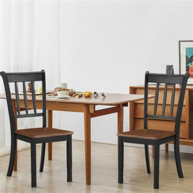 Set of 2 Solid Wood Mission Style Armless Dining Chair