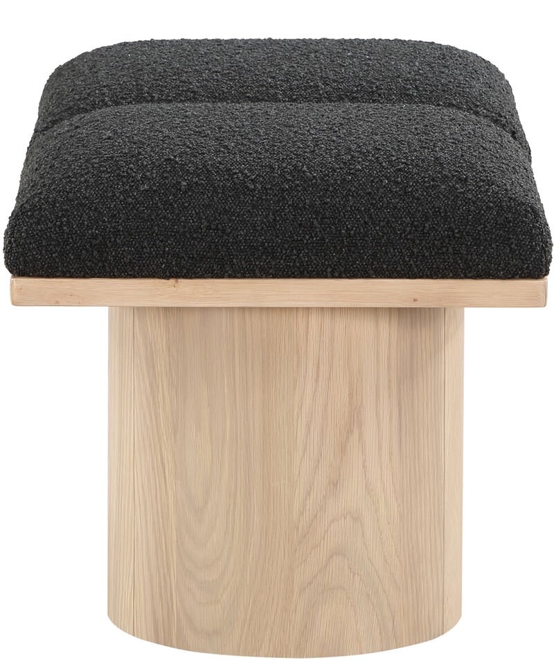 Meridian Furniture Pavilion Black Boucle Fabric Bench