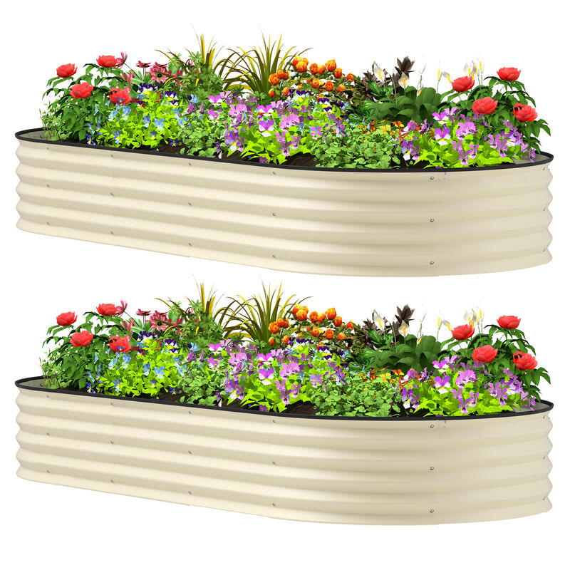 Hivvago 2-Piece Raised Garden Bed Set with Metal Stakes image number 0