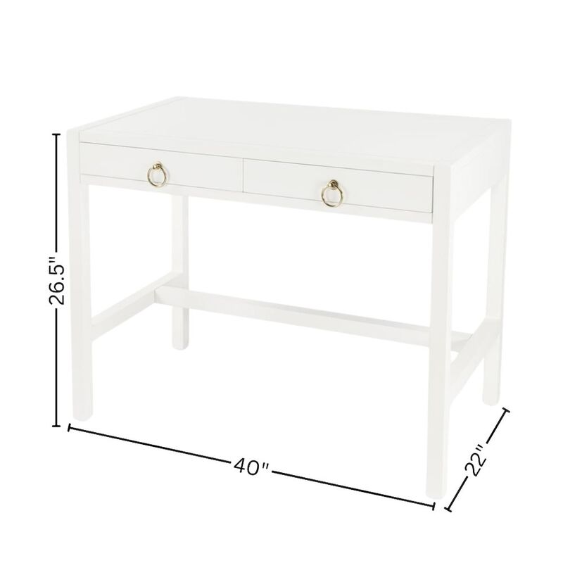 Starlight Canyon Home White Writing Desk with Drawer - Narrow Desk with Drawers for Home Use image number 7