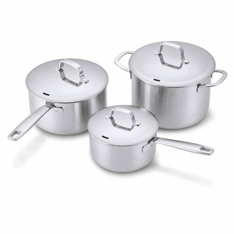 Alva Maestro 5-Ply Fully Clad Stainless Steel Saucepan & Stock Pot Set, 3-Piece image number 0