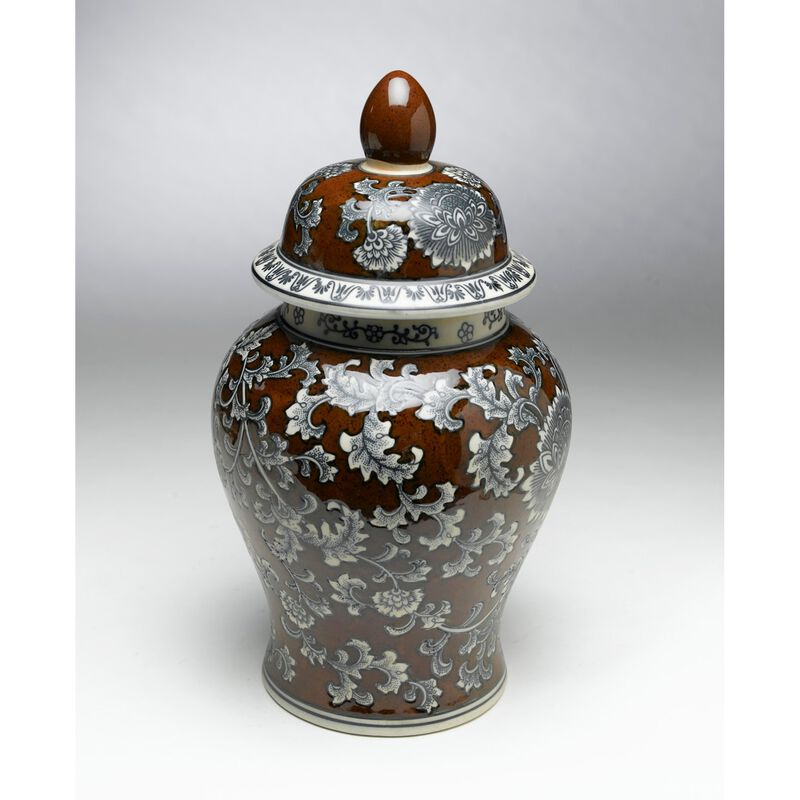 Aa Importing 59758 18 Inch Brown & Grey Ginger Jar image number 0