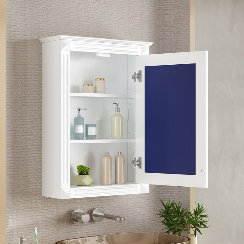 ELEMENT ACE 20 Inch Wall Mounted Bathroom Storage Cabinet with Mirror and Adjustable Shelves - Modern Space Saving Medicine Cabinet image number 3