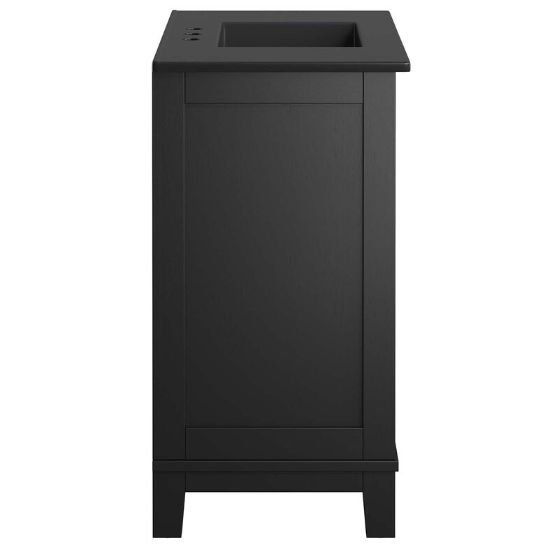 Modway EEI-6726-BLK-BLK Dixie 36&rdquo; Solid Wood Bathroom Vanity Cabinet, Black Black image number 3
