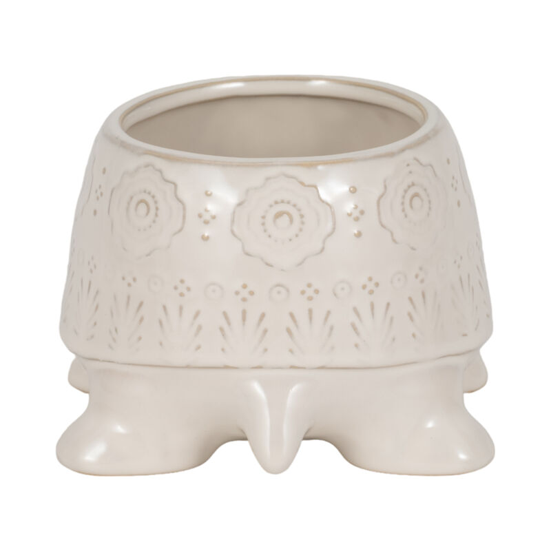 7" Turtle Planter, White image number 4