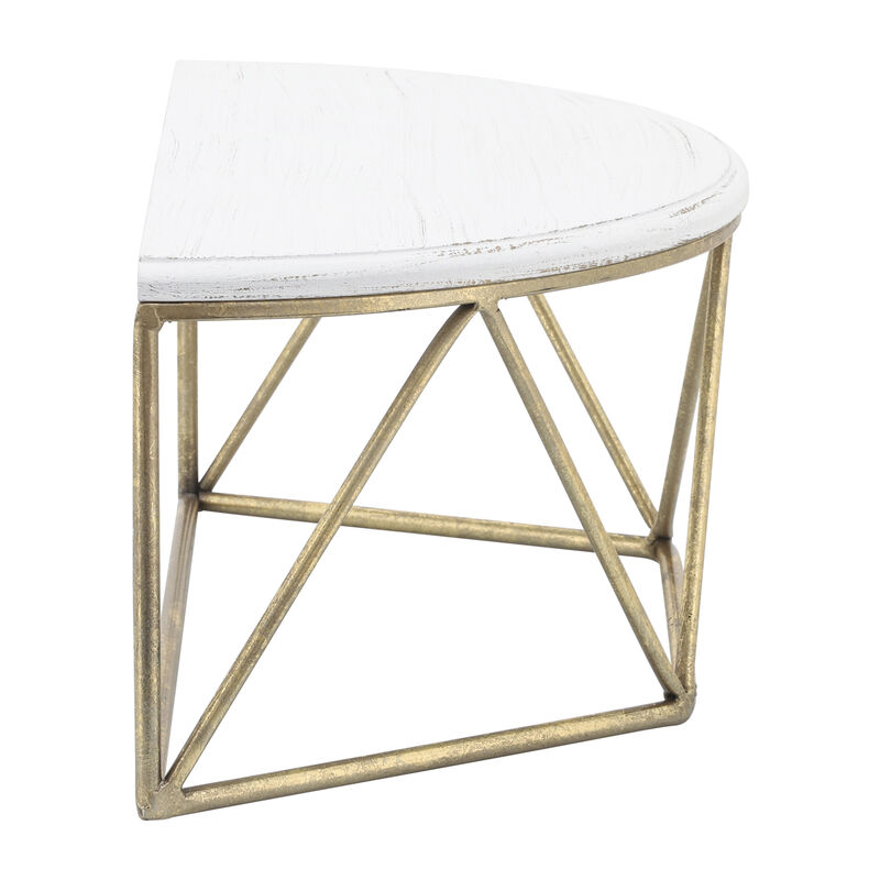 16" Demilune Wall Shelf, White