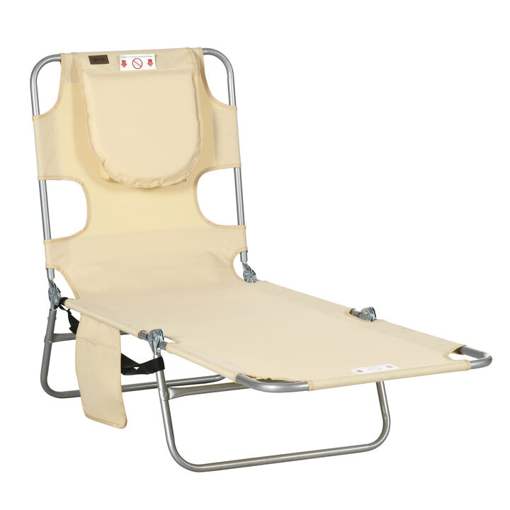 Hivvago Adjustable Outdoor Chaise Lounge Chair with Pillow