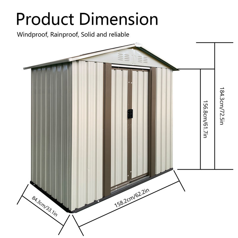 Weather-Resistant Outdoor Storage Shed, Perfect for Garden Tools and Outdoor Gear