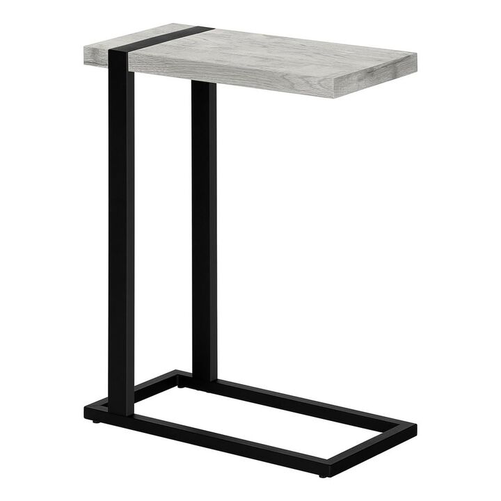 Accent Table, C-shaped, End, Side, Snack, Living Room, Bedroom, Grey Laminate