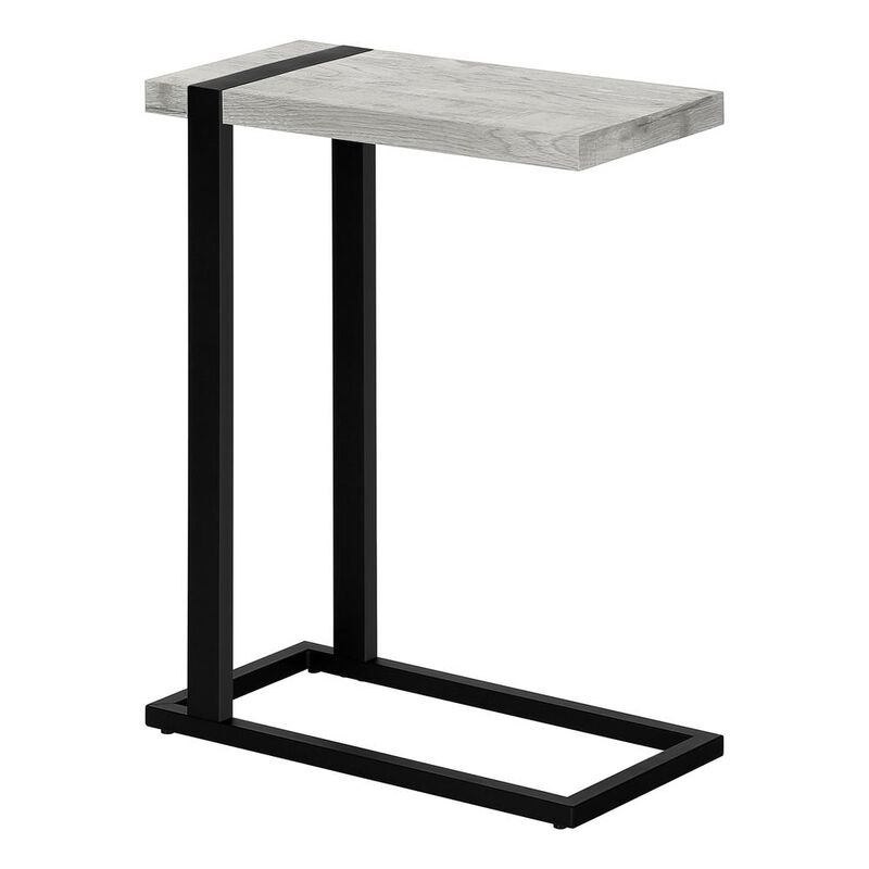 Accent Table, C-shaped, End, Side, Snack, Living Room, Bedroom, Grey Laminate