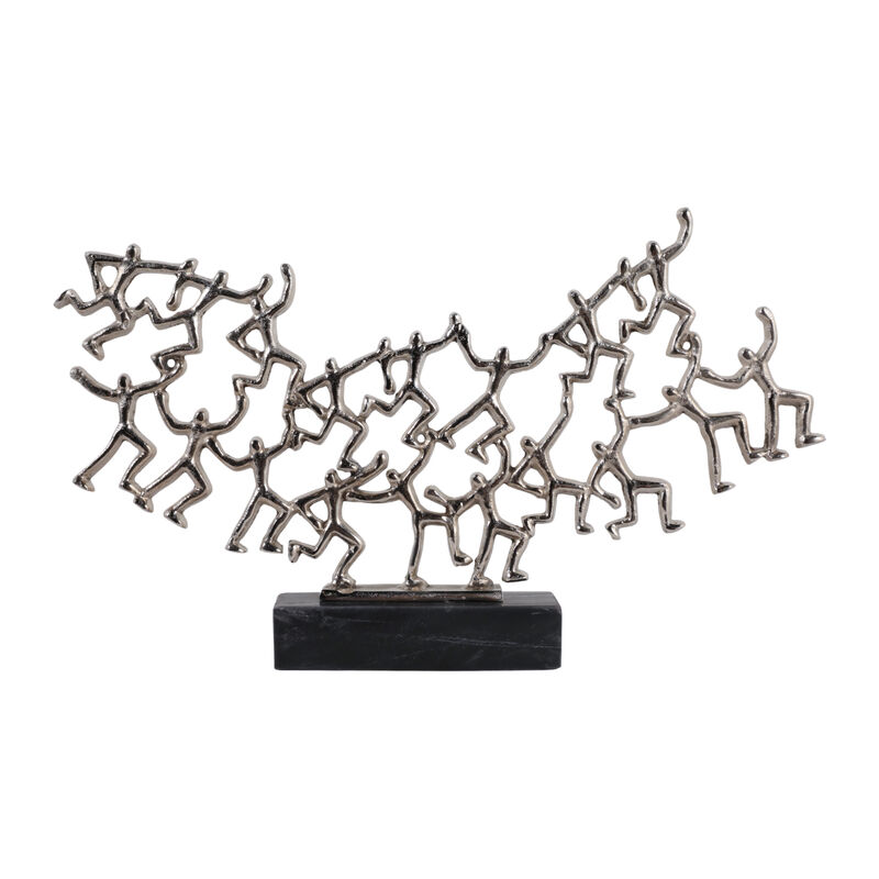 22x13" Party Boys Sculpture, Silver/black image number 0