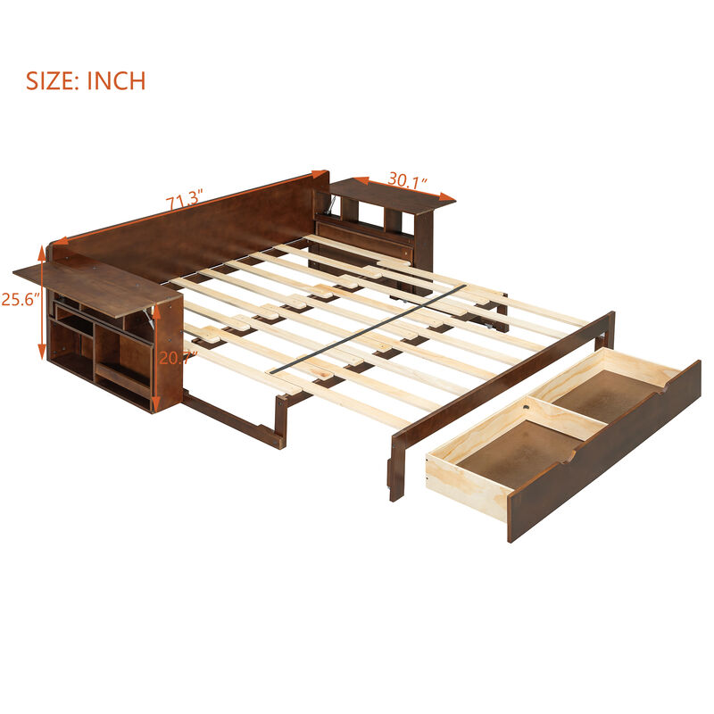 Merax Queen Size Daybed with Removable Desk image number 6