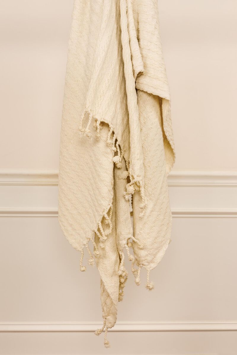 Ivory 50" x 60" Throw Blanket