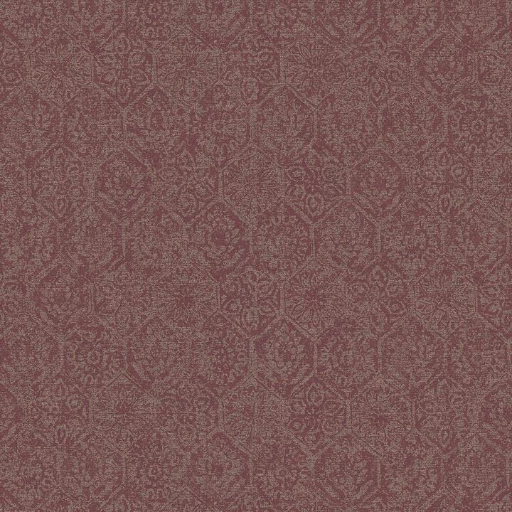 Edsel Maroon Geometric Wallpaper