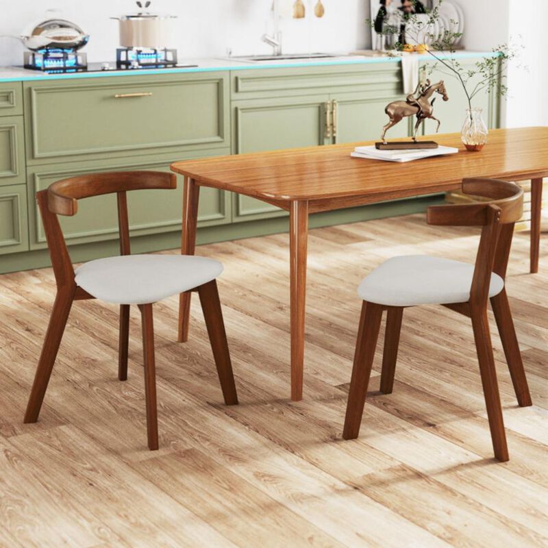 Hivvago Wood Dining Chair Set of 2 with Padded Seat and Curved Back