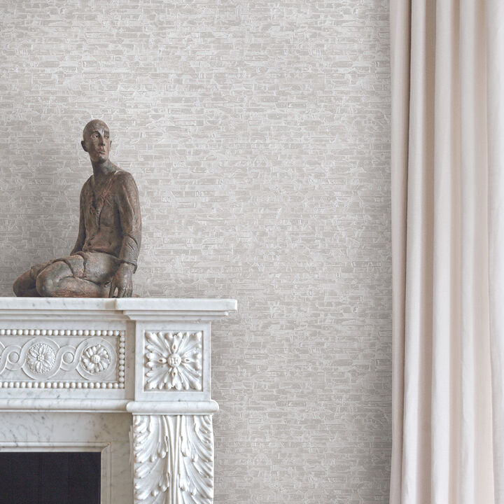 Belvedere Ivory Faux Slate Wallpaper