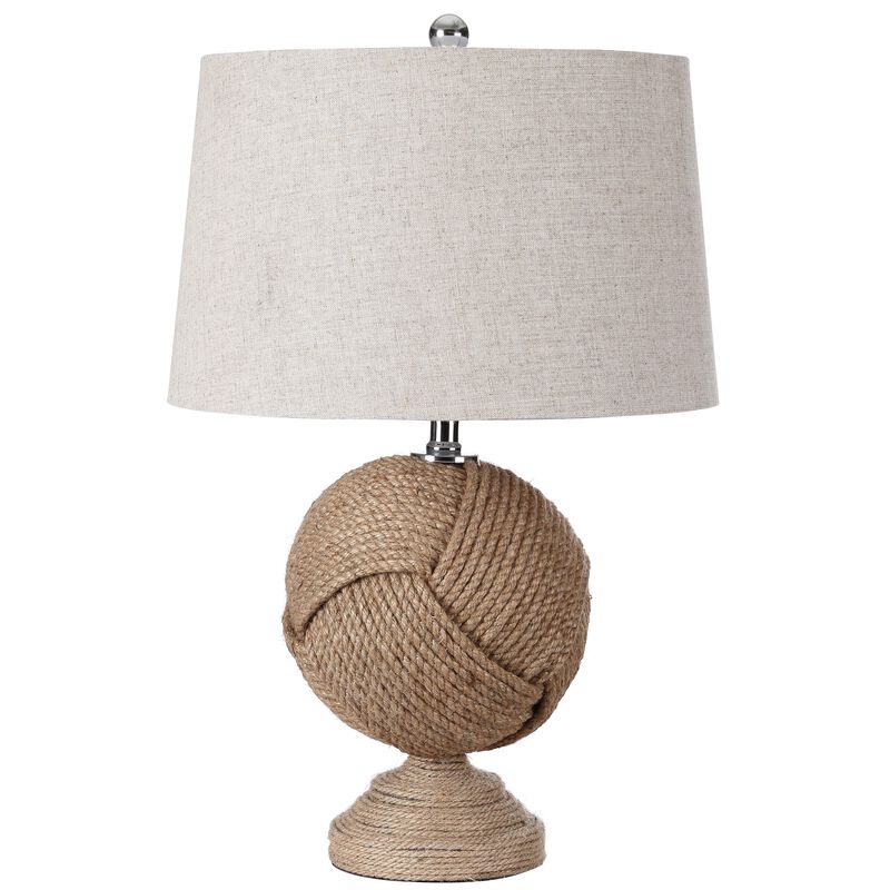 Monkey's Fist 24" Knotted Rope LED Table Lamp, Brown image number 8