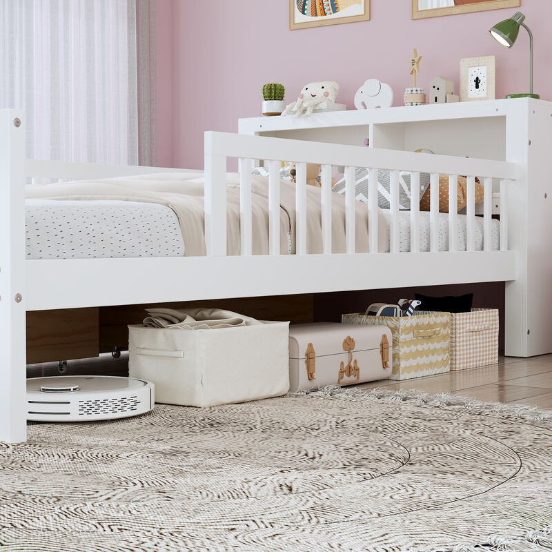 Merax Platform Bed with Headboard Storage Rack