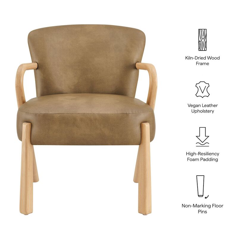 Arden Faux Leather Upholstered Accent Armchair image number 2