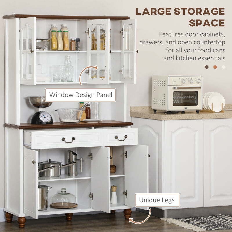 Hivvago Kitchen Buffet with Hutch and Storage Cabinets image number 3