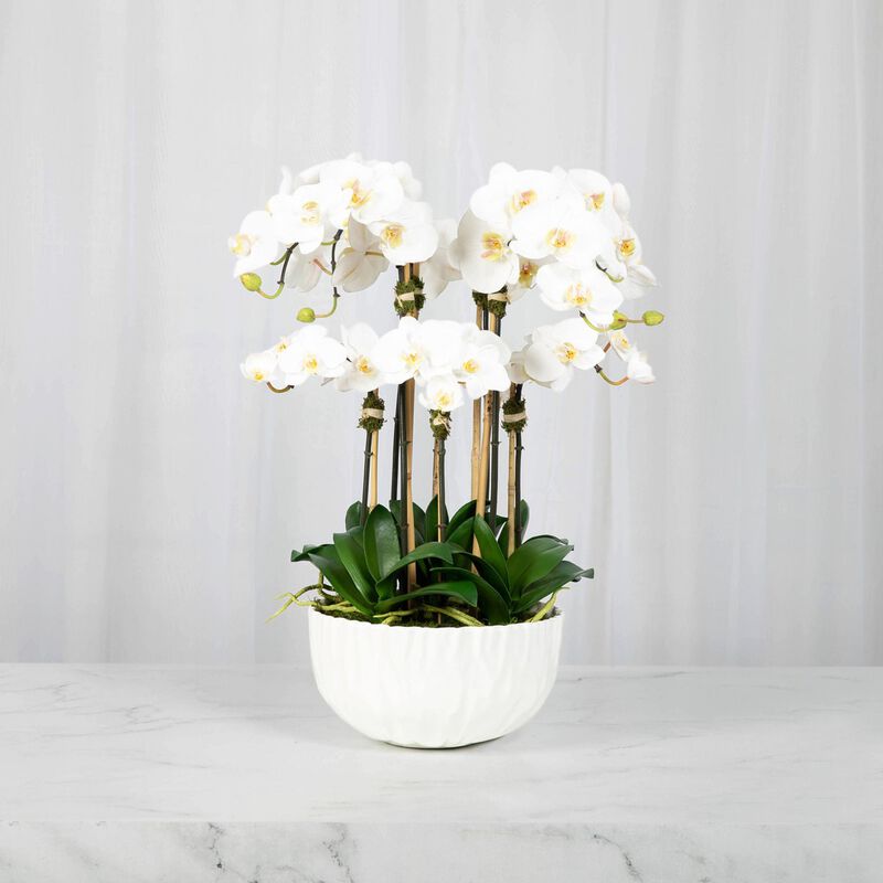 Faux Orchid Centerpiece Arrangement - 24" image number 5