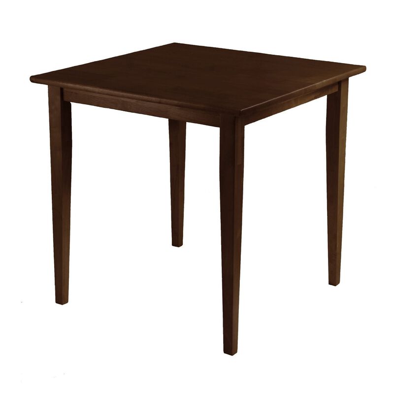 Hivvago Square Wood Shaker Style Dining Table in Antique Walnut Finish
