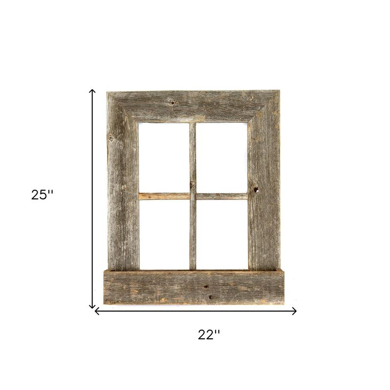 HomeRoots 25" X 22" Gray Weathered Wood Window Frame With Planter image number 5