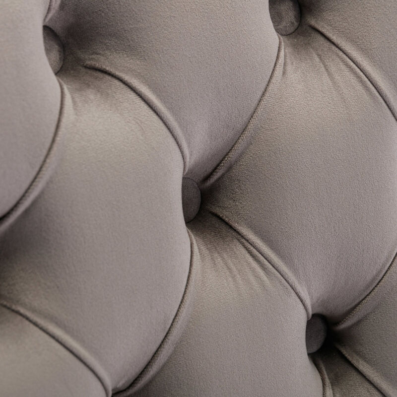 Streamdale Contemporary Velvet Dining Chairs, Set of 2 - Gray/Gold