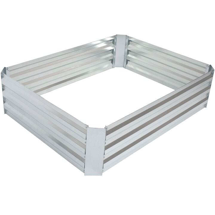 4 x 3 ft (1.2x0.9 m) Galvanized Steel Rectangle-Shaped Raised Garden Bed