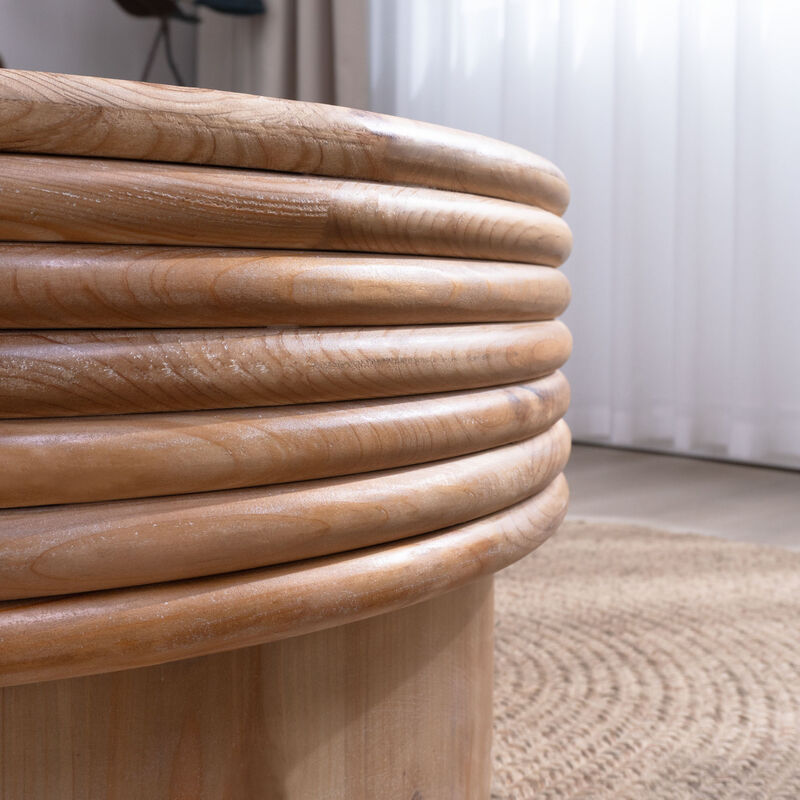 GOODSILO Round Lift-Top Coffee Table with Hidden Storage Compartment for Modern Living Room Organization image number 4