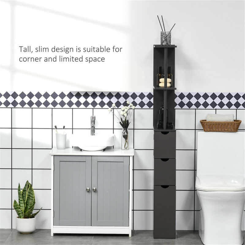 Bathroom Storage Cabinet with Doors & Shelves for Stylish & Space-Saving Organization