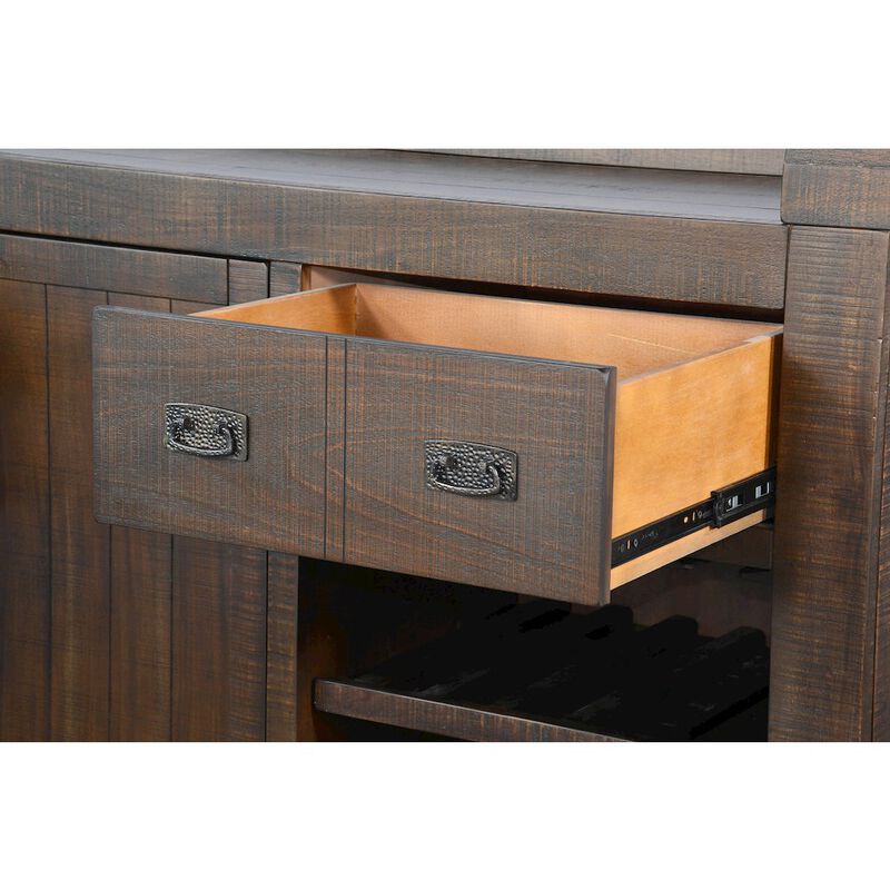 Sunny Designs 80" Traditional Wood Home Bar with Stools image number 8