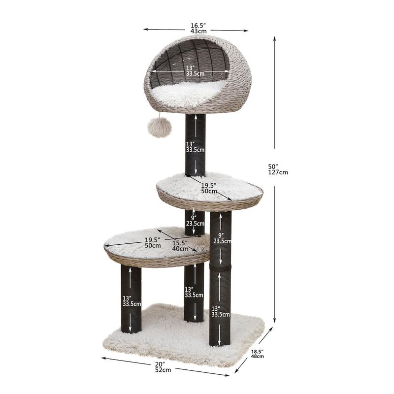 Petpals 50-in Tundra Cat Tree, Grey