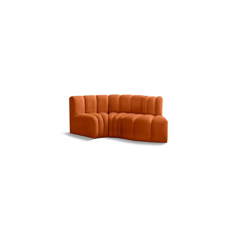 Meridian Furniture Arc Cognac Velvet Modular Sofa