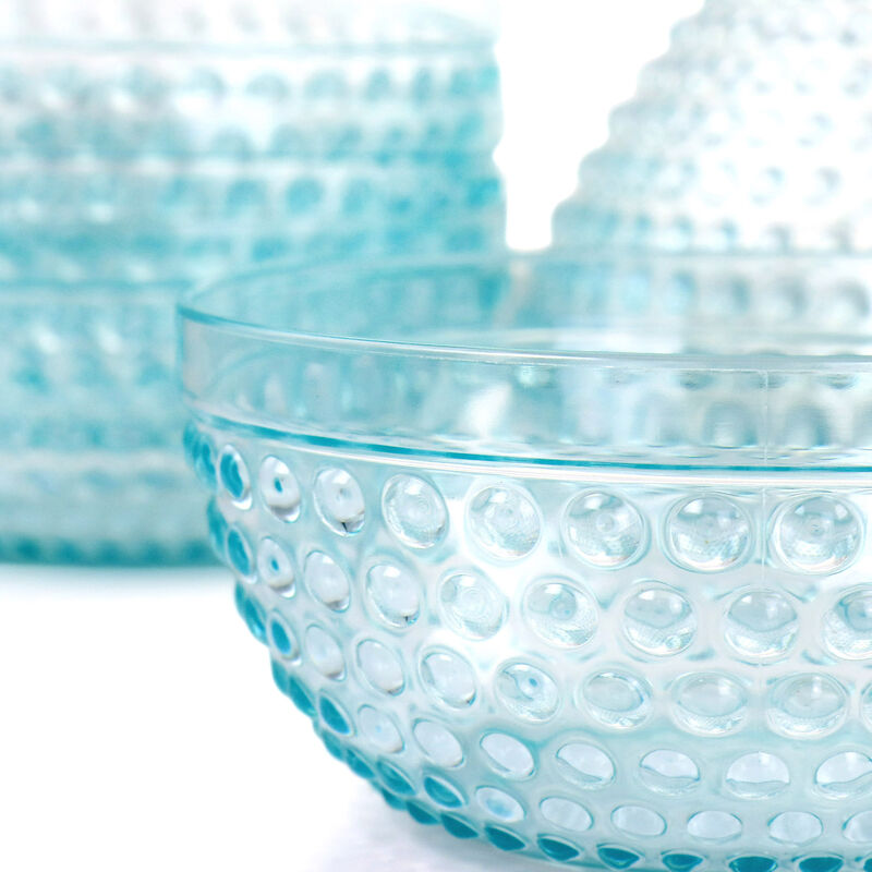 Gibson Home Plastic Bowl Set with Serving Bowl in Light Blue