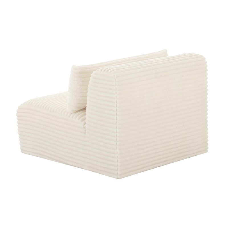 Casafoyer Tarra Fluffy Oversized Cream Corduroy Modular Armless Chair image number 4