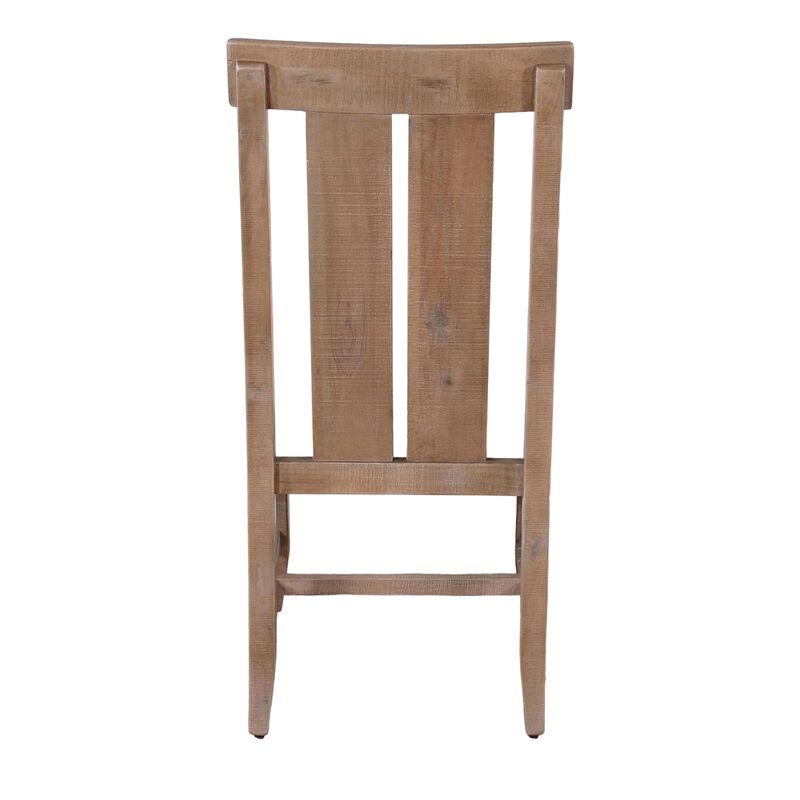 Anva Dining Chair Set of 2, Slat Back, White Fabric, Dark Brown Wood - Benzara