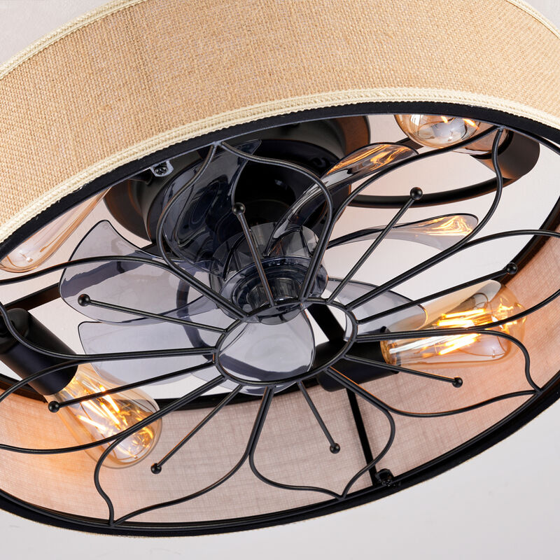ELEMENT ACE 20 Inch Lotus Design Fabric Bladeless Ceiling Fan With Remote Control Reversible Rotation 6 Speed Settings Quiet Operation Ideal For Living Room Bedroom Kitchen Dining Room Hallway image number 4