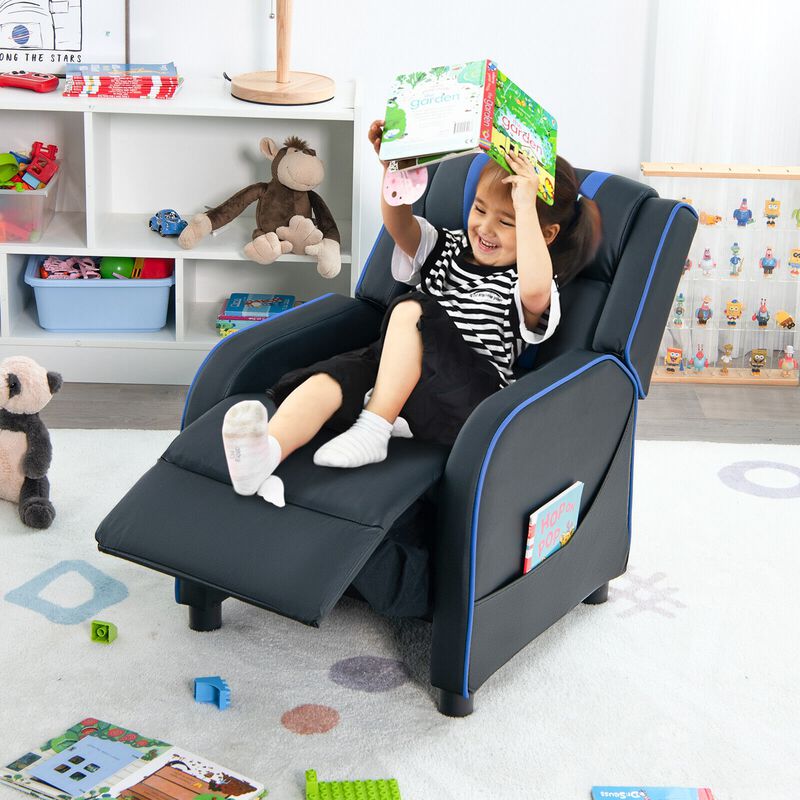 Comfortable Kids Recliner Chair with Side Pockets and Adjustable Footrest for Playtime and Relaxation image number 6
