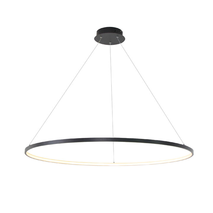 39.4 inch Circle Chandelier Round Kitchen Island Pendant Remote Dimmable